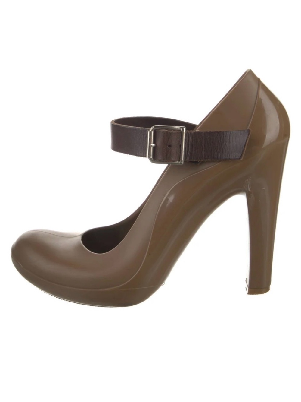 Marni rubber m Heel Mary Jane Pump in Brown Sz 38